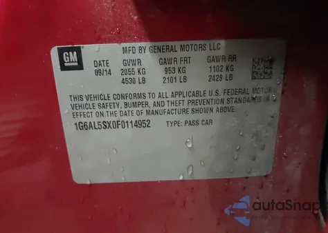 2015 Cadillac Ats Premium from USA, damaged, VIN 1G6AL5SX0F0114952